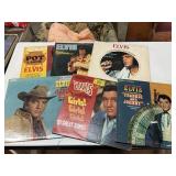 6 Elvis Presley vinyl records- girls, flaming