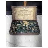 Antique defiance button parts box