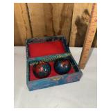 Vintage Chinese Baoding meditation balls dragon