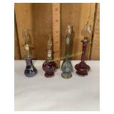 4 hand blown Egyptian perfume bottles
