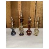 4 hand blown Egyptian perfume bottles