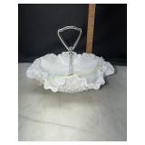 Fenton milk glass hobnail candy dish