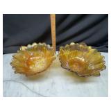 Pair of marigold carnival sunflower bowls