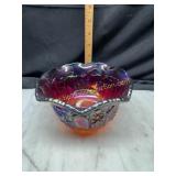 Smith glass ruby carnival bowl