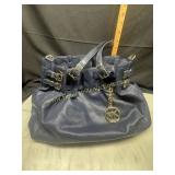 Michael Kors navy blue leather Edie hobo purse/