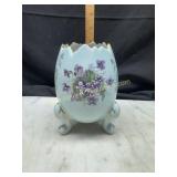 Japan footed blue egg with violets