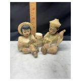 Midcentury Chinese salt stone figures