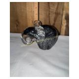 Elephant art glass paperweight