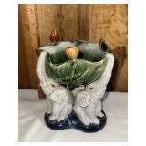 Majolica elephant centerpiece