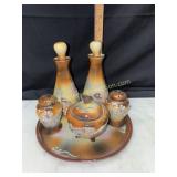 Vintage dragon ware cruet and shaker set