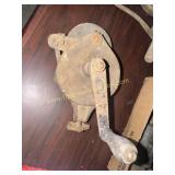 Antique hand crank grinder