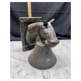 Cast iron horse head bell wall or post mount