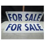 2 metal blue for sale signs