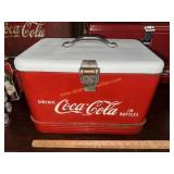 Vintage red drink Coca-Cola in bottles picnic