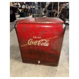 Vintage 1950s Coca-Cola red metal ice chest