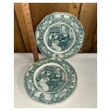 2 crown Ducal colonial times transfer ware dishes