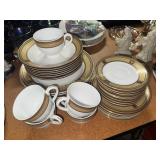 Set of gold and blue China
