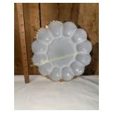 Milk glass egg plate