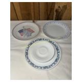 12pcs misc corelle 1 old Towne blue, 2 statue of
