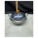 Vintage glass vanity powder dish