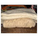 2 vintage tablecloths lace and crochet