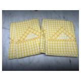 Pair of vintage yellow gingham hand stitched