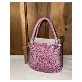 Murano style cased art glass purse vase