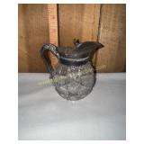 Cut glass syrup pitcher