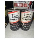 2 vintage motor oil cans