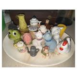 Collection of odd vintage salt and pepper shakers