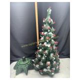 Vintage ceramic lighted Christmas tree with
