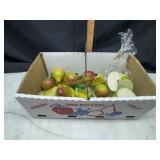 Cardboard fruit basket with artificial fruit