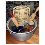 Vintage kitchen grocery list reminder, shakers,