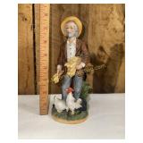 HOMCO farmer and chicken figurine