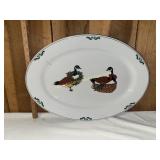 Vintage Christmas geese serving platter