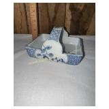 Blue and white porcelain trinket basket