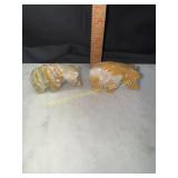 Mexican carved onyx bear figures