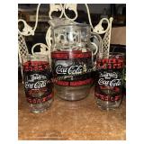 Coca-Cola pitcher with 2 glasses