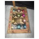 Vintage shiny brite Christmas ornaments in box