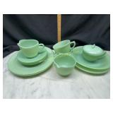 Fire king jadeite Jane Ray pattern dishes 12pcs