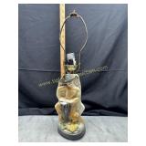 Midcentury pottery islander drumming lamp