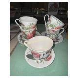 5 bone china large cups and saucers