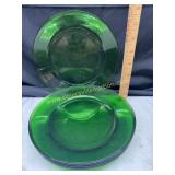 5 emerald green luncheon plates
