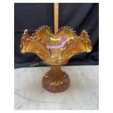 Carnival marigold punch or fruit bowl on stand