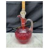 Fenton cranberry dot cruet with stopper