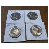(4) 2021 D Kennedy half dollars