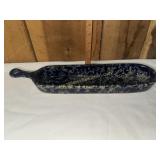 1966 Bennington pottery blue agate bread baker