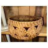 Hand woven Pine and raffia basket