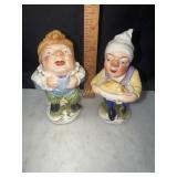 Antique porcelain gnome salt and pepper shakers