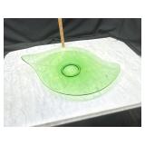 Cool green art glass console bowl approximately